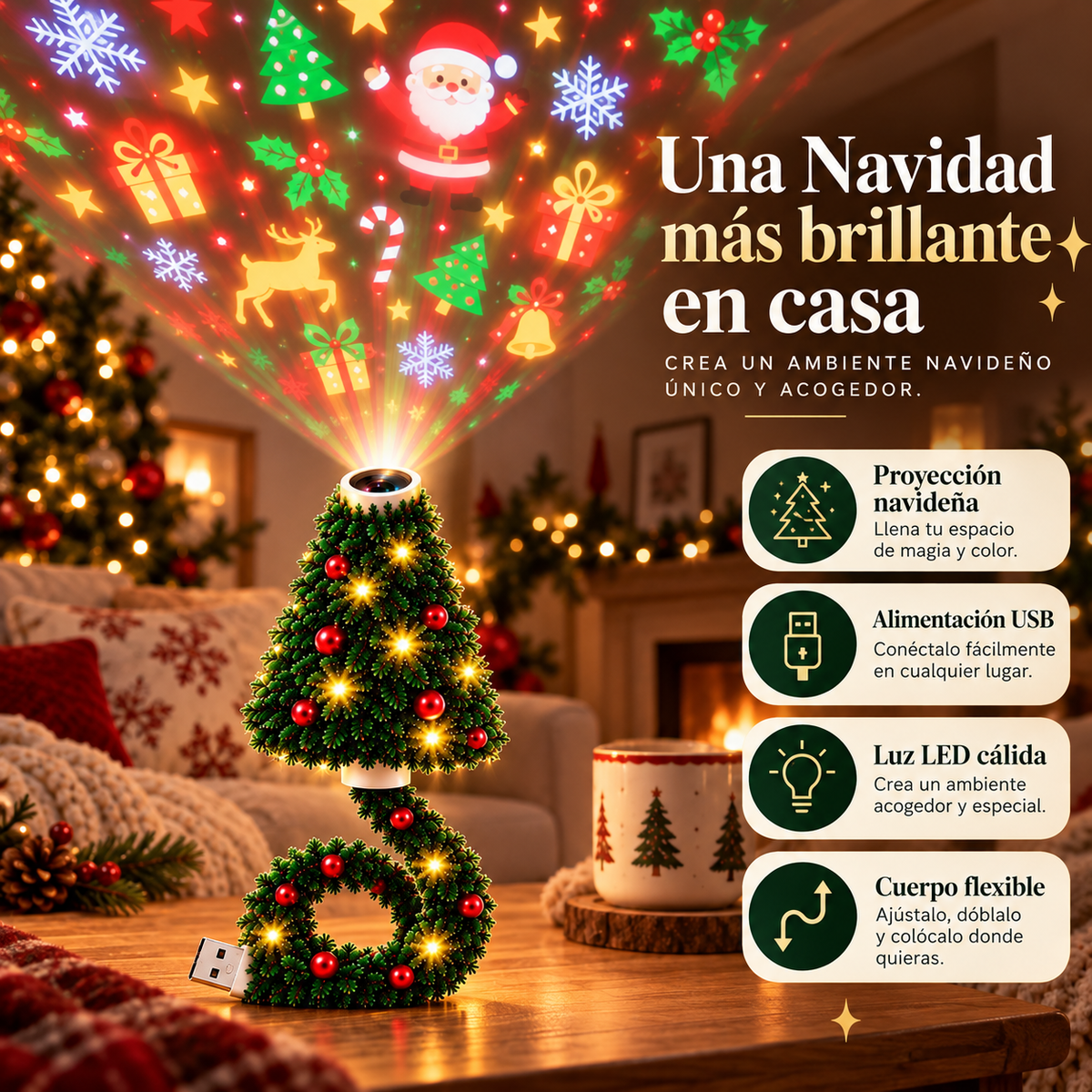 🎄 MerryGlow™ — Proyector Navideño