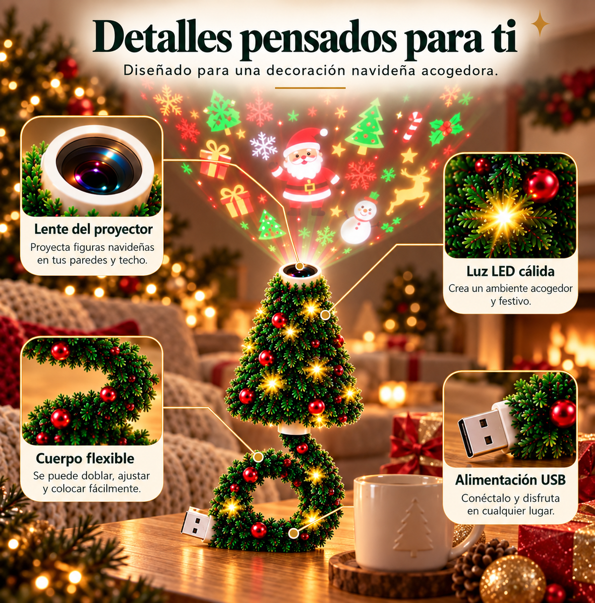🎄 MerryGlow™ — Proyector Navideño